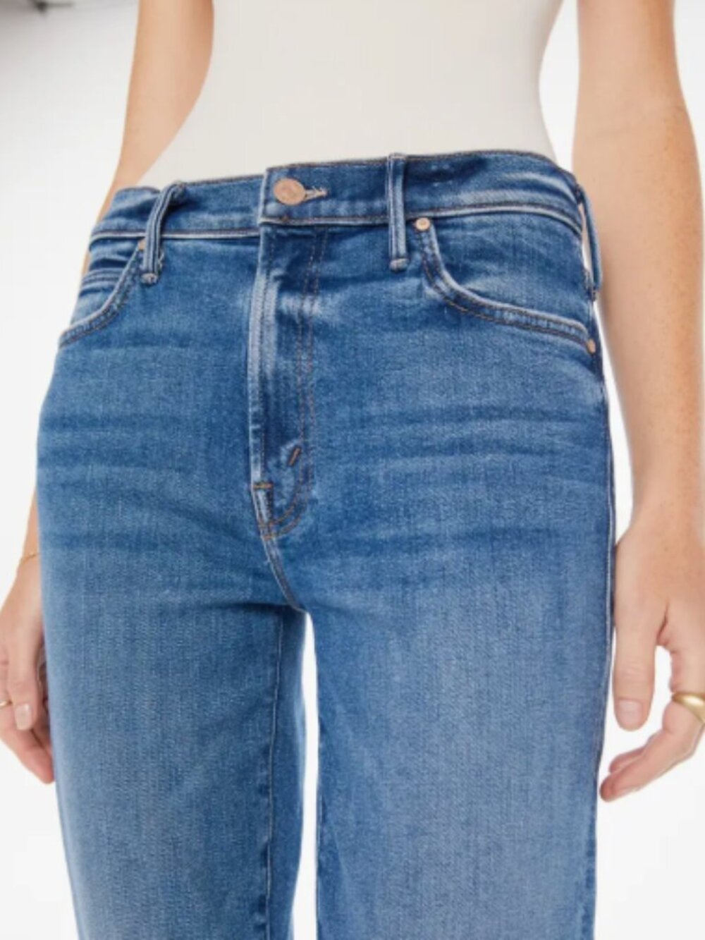 MOTHER Denim Rascal Ankle Fray Opposites Attract Raw Hem